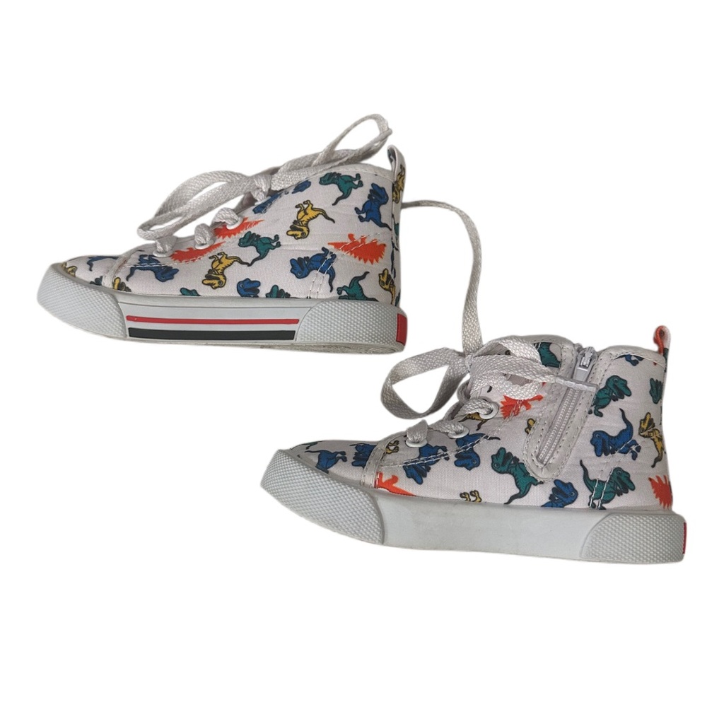 Kids Dinosaur Print High-Top Sneakers